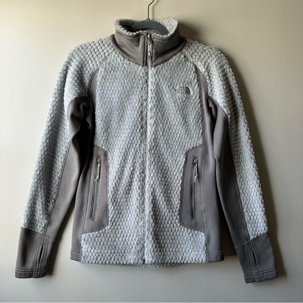 The North Face Grizzly Pack Polartec Thermal Full Zip Gray Fleece Jacket Size S